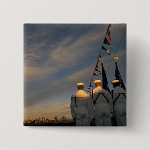 USA, Massachusettes, Boston. US Navy Colour 2 Inch Square Button