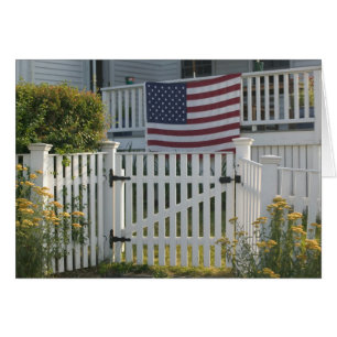USA, Massachusettes, Gloucester: Patriotic Fence