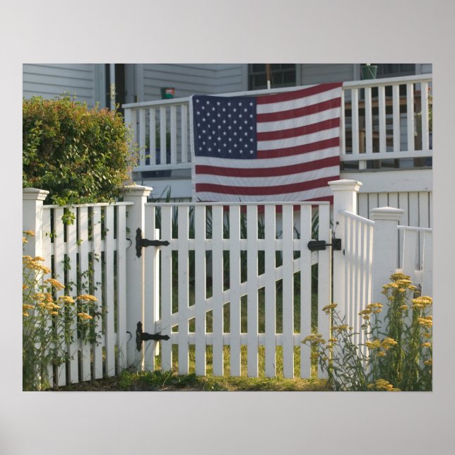 USA, Massachusettes, Gloucester: Patriotic Fence Poster (Front)