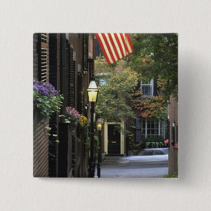 USA, Massachusetts, Boston, Beacon Hill. 2 Inch Square Button