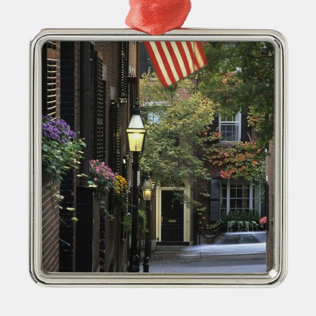 USA, Massachusetts, Boston, Beacon Hill. Metal Ornament (Front)