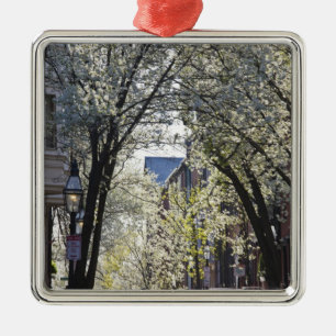 USA, Massachusetts, Boston, Beacon Hill. Metal Ornament