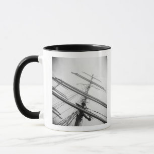 USA, Massachusetts, Boston. Masts of tall ship. Mug