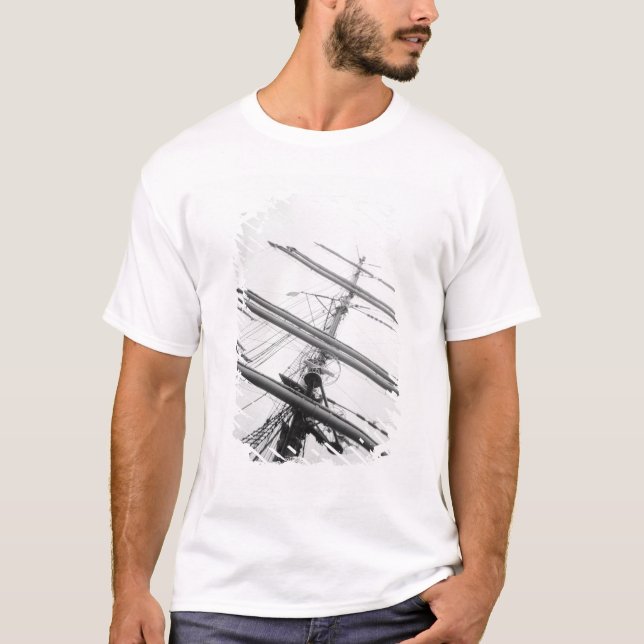 USA, Massachusetts, Boston. Masts of tall ship. T-Shirt (Front)