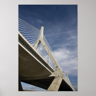 USA, Massachusetts, Boston. The Zakim Bridge. Poster