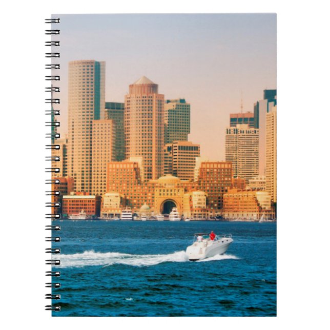 USA, Massachusetts. Boston Waterfront Panorama Notebook (Front)
