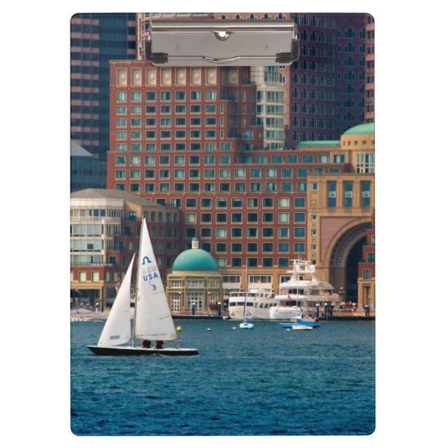 USA, Massachusetts. Boston Waterfront Skyline 2 Clipboard (Front)