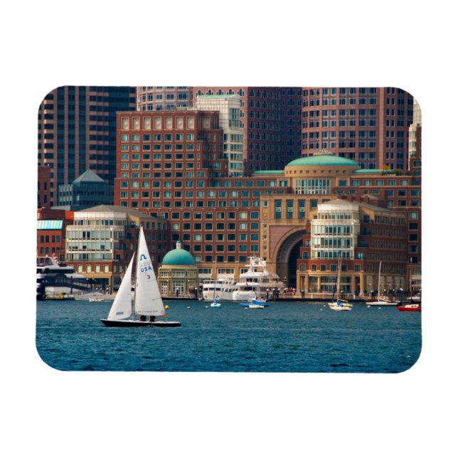 USA, Massachusetts. Boston Waterfront Skyline 2 Magnet (Horizontal)