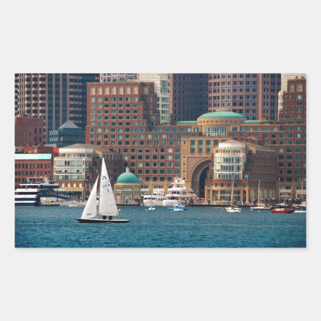 USA, Massachusetts. Boston Waterfront Skyline 2 Sticker (Front)