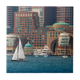 USA, Massachusetts. Boston Waterfront Skyline 2 Tile