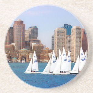 USA, Massachusetts. Boston Waterfront Skyline 4 Coaster