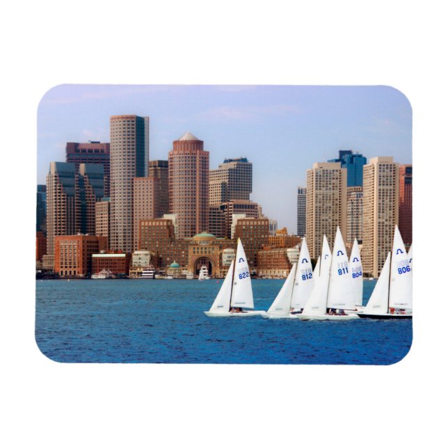 USA, Massachusetts. Boston Waterfront Skyline 4 Magnet (Horizontal)