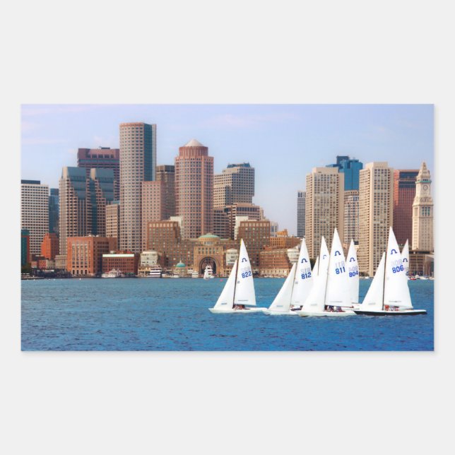 USA, Massachusetts. Boston Waterfront Skyline 4 Sticker (Front)