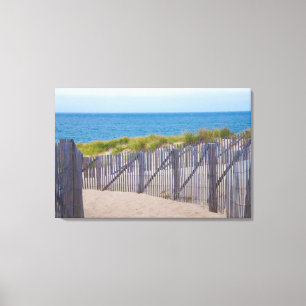 USA, Massachusetts. Dunes And Path Canvas Print