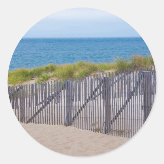 USA, Massachusetts. Dunes And Path Classic Round Sticker (Front)