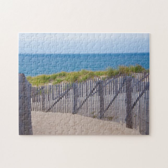 USA, Massachusetts. Dunes And Path Jigsaw Puzzle (Horizontal)