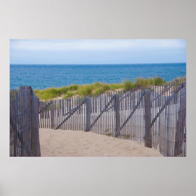 USA, Massachusetts. Dunes And Path Poster (Front)