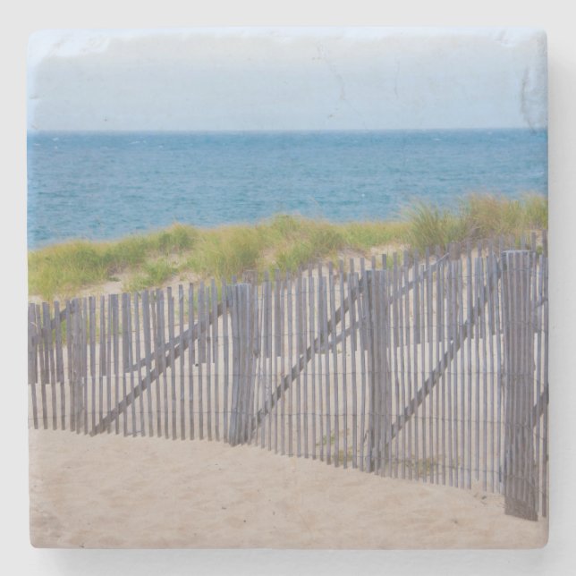 USA, Massachusetts. Dunes And Path Stone Coaster (Front)