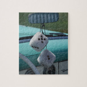 USA, Massachusetts, Gloucester. Fuzzy dice in a Jigsaw Puzzle