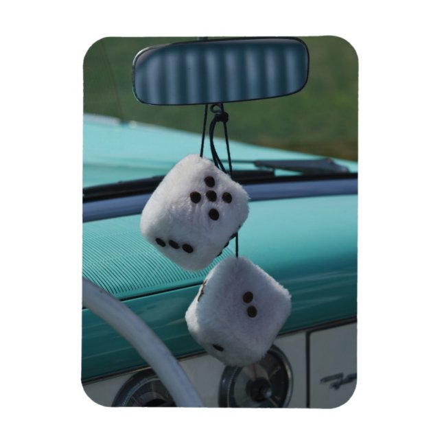 USA, Massachusetts, Gloucester. Fuzzy dice in a Magnet (Vertical)