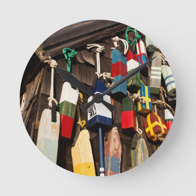 USA, Massachusetts, Gloucester, Lobster Buoys 2 Round Clock (Front)