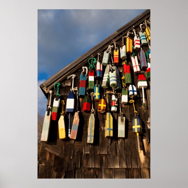 USA, Massachusetts, Gloucester, Lobster Buoys Poster (Front)