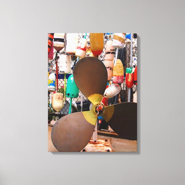 USA, Massachusetts. Propeller And Floats Canvas Print (Front)