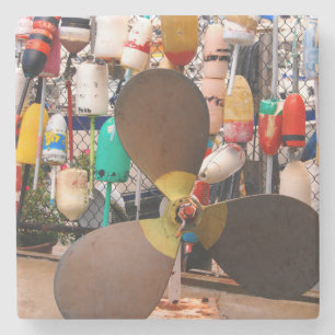 USA, Massachusetts. Propeller And Floats Stone Coaster