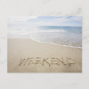 USA, Massachusetts, Word ''weekend'' drawn on Postcard