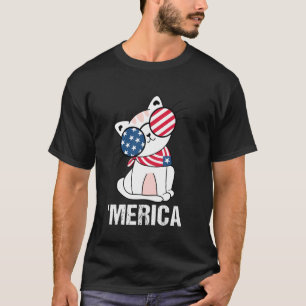 USA 'Merica Cat 4th of July Funny Patriotic T-Shirt