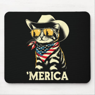 Usa merica Cat 4th Of July Men Women Kids Funny Pa Mouse Pad