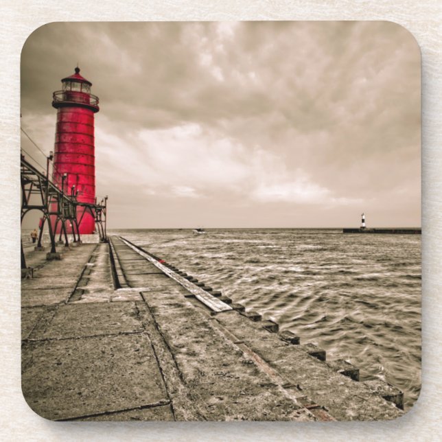 USA, Michigan, Grand Haven Lighthouse Coaster (Front)