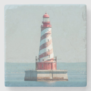USA, Michigan, Great Lakes, Lake Michigan Stone Coaster