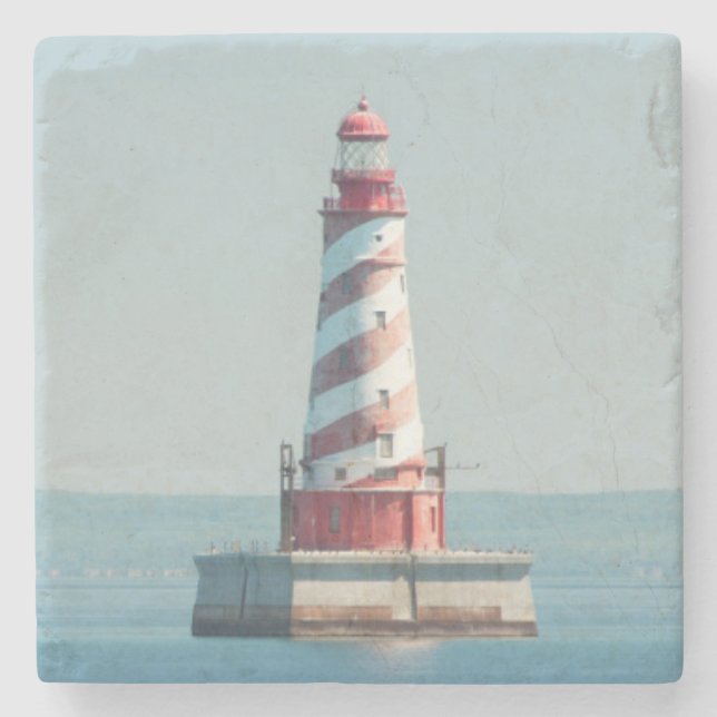 USA, Michigan, Great Lakes, Lake Michigan Stone Coaster (Front)