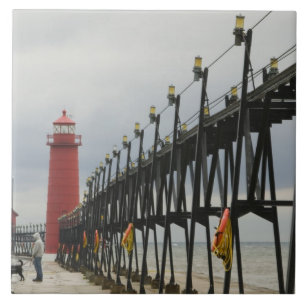 USA, Michigan, Lake Michigan Shore, Grand Haven: Tile
