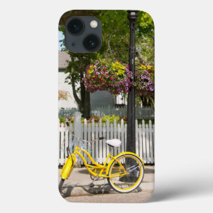 USA, Michigan, Mackinac Island. Yellow Bike iPhone 13 Case
