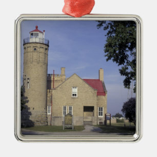 USA, Michigan Old Mackinac Point Lighthouse Metal Ornament