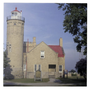 USA, Michigan Old Mackinac Point Lighthouse Tile
