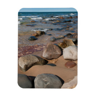 USA, Michigan. Rounded Boulders On 12 Mile Magnet