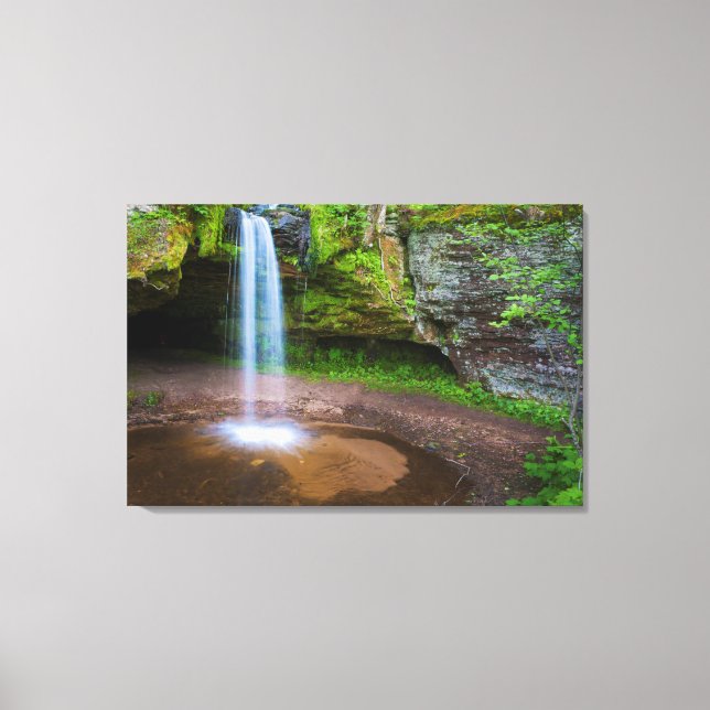 USA, Michigan. Scott's Falls In Upper Michigan Canvas Print (Front)