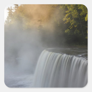 USA, Michigan, Upper Peninsula. Autumn sunrise Square Sticker