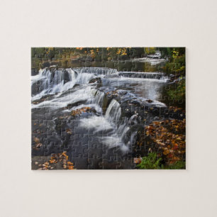 USA, Michigan, Upper Peninsula. Bond Falls and Jigsaw Puzzle