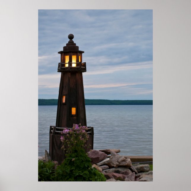 USA, Michigan. Yard Decoration Lighthouse (Front)