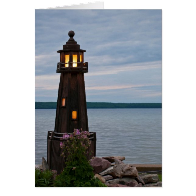 USA, Michigan. Yard Decoration Lighthouse (Front)