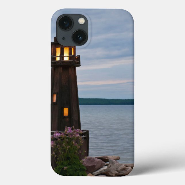 USA, Michigan. Yard Decoration Lighthouse Case-Mate iPhone Case (Back)