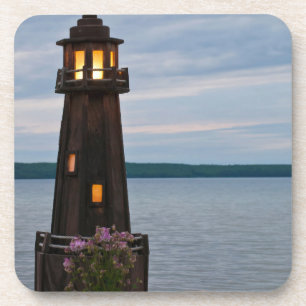USA, Michigan. Yard Decoration Lighthouse Coaster