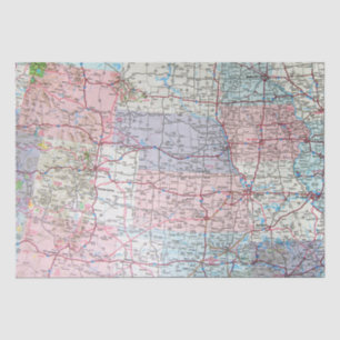 USA Midwest Map  Tissue Paper