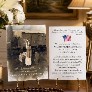 USA Military Remembrance Memorial Prayer Card