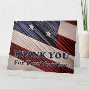 USA Military Veterans Patriotic Flag Thank You Card
