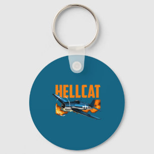 Usa Military Warbird Airplane Hellcat Wwii Vintage Keychain